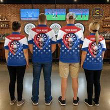Load image into Gallery viewer, Blue And Red Dartboard Patriotic Dart Quarter-Zip Shirts For Men Custom Dart Team Jerseys NYN2729