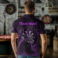 Load image into Gallery viewer, Funny Cat Purple Dripping Dartboard Custom Women Polo Darts Shirt Outfits Darts Jersey NYN1802