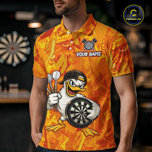 Load image into Gallery viewer, Personalized Funny Duck Darts Polo &amp; 1/4-Zip Shirt For Men Custom Duck Dart Team Dart Jerseys NYN2958