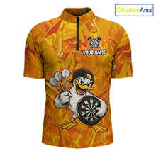 Load image into Gallery viewer, Personalized Funny Duck Darts Polo &amp; 1/4-Zip Shirt For Men Custom Duck Dart Team Dart Jerseys NYN2958