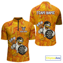 Load image into Gallery viewer, Personalized Funny Duck Darts Polo &amp; 1/4-Zip Shirt For Men Custom Duck Dart Team Dart Jerseys NYN2958