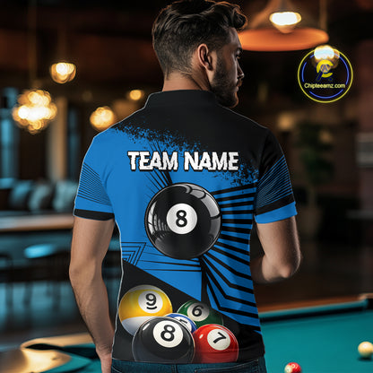 Custom 8 Ball Cue Billiards Polo & Quarter-Zip Jersey Men's Pool Billiard League Jersey NYN2313