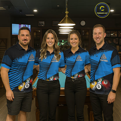 Custom 8 Ball Cue Billiards Polo & Quarter-Zip Jersey Men's Pool Billiard League Jersey NYN2313
