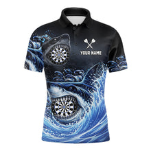 Load image into Gallery viewer, Personalized Funny Shark Waving Blue Dartboard Men Darts Polo Shirt Custom Darts Team Jerseys NYN2583