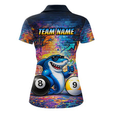 Load image into Gallery viewer, Custom Funny Shark Pool 8 Ball &amp; 9 Ball Women Billiard Shirt Personalized Graffiti Billiard Attire NYN2594