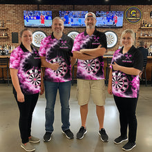 Load image into Gallery viewer, Custom Pink Smokes Dartboard &amp; Arrow Men Darts Polo Shirt Personalized Darts Team Jerseys NYN2597