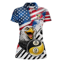 Load image into Gallery viewer, Splatter US Flag Yin And Yang 8 Ball &amp; 9 Ball Women Billiard Shirt Custom Eagle Freedom Billiard Appeal NYN2767