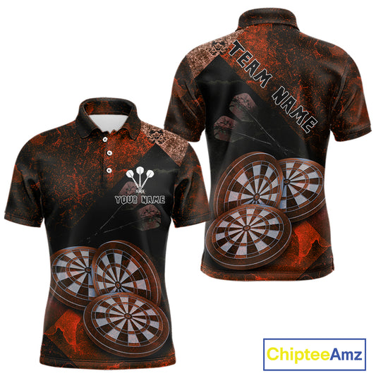 Triple Dartboards Grunge Darts Shirt For Men Custom Name For Players | Opt2 - Red NYN0686