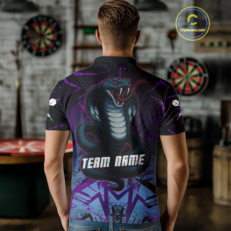 Fierce Cobra Multi Color Grunge Men's Dart Shirt - Custom Name For Darts Jersey NYN0456