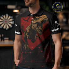 Load image into Gallery viewer, It's In My DNA Custom Red Dinosaur Dart Polo Shirt For Men US Flag Dart Jerseys NYN1365