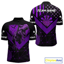 Load image into Gallery viewer, It's In My DNA Custom Purple Grunge Dart 1/4-Zip Shirt For Men US Flag Dart Jerseys NYN1367