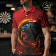 Load image into Gallery viewer, Panther Flaming Dartboard Custom Darts Polo  Shirt For Men - Darts Team Jersey NYN0727