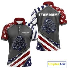 Load image into Gallery viewer, US Flag Cracked Dartboard Custom Darts Polo Shirt For Men - Darts Team Jersey NYN0728