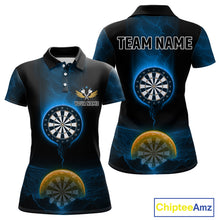 Load image into Gallery viewer, Custom Blue And Orange Dartboard Dart Shirt For Women Outfits Polo &amp; 1/4-Zip Darts Jersey NYN1042