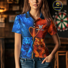 Load image into Gallery viewer, Water-Flame Tiger Dart Arrow Women's Darts Polo Shirt - Custom Name For Darts Jersey NYN0757