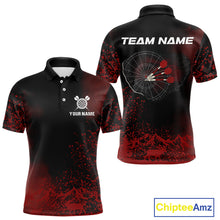 Load image into Gallery viewer, Red Arrows &amp; Dartboard Men's Darts Polo Shirt - Custom Name For Darts Jersey NYN0759