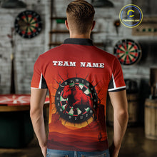 Load image into Gallery viewer, Red Rampage Bull &amp; Cracked Dartboard Men's Darts Shirt - Custom Name For Players NYN0558