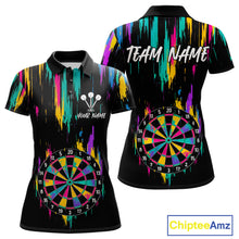 Load image into Gallery viewer, Custom Colorful Grunge Dartboard Darts Jerseys For Women, Darts Team Shirt Personalized NYN1093