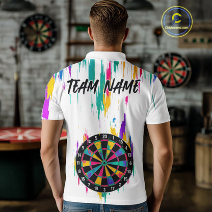 Custom Colorful Grunge Dartboard Darts Jerseys For Men, Darts Team Shirt Personalized NYN1094