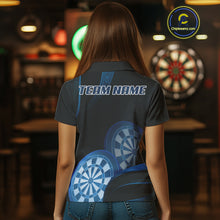 Load image into Gallery viewer, Three Blue-Dartboard 3D Tribal Darts Shirt For Women - Custom Name &amp; Team Jersey NYN0622