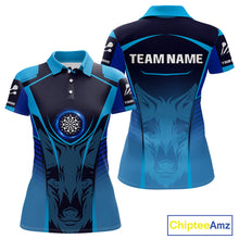 Load image into Gallery viewer, Azure Lightning Dartboard Darts Shirt For Women - Custom Team Name - Darts Jersey NYN0366