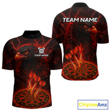 Load image into Gallery viewer, Personalized Lightning Eagle Dart Shirt Custom Red Dartboard Dart Jerseys For Men NYN1222