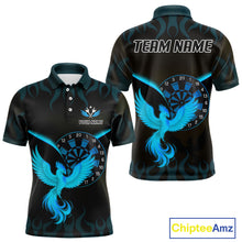 Load image into Gallery viewer, Phoenix Flame Dartboards Men's Darts Shirt - Custom Name &amp; Team Jersey | Opt2 - Turquoise NYN0637