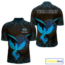 Load image into Gallery viewer, Phoenix Flame Dartboards Men's Darts Shirt - Custom Name &amp; Team Jersey | Opt2 - Turquoise NYN0637