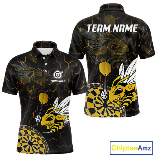 Bee & Dart Arrow Honeycomb Darts Shirt For Men Custom Name & Team Jersey | Opt1 NYN0651