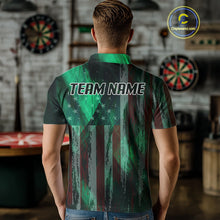 Load image into Gallery viewer, American Flag Eagle Dartboard Men's Darts Shirt Custom Name &amp; Team | Opt1 - Green NYN0659