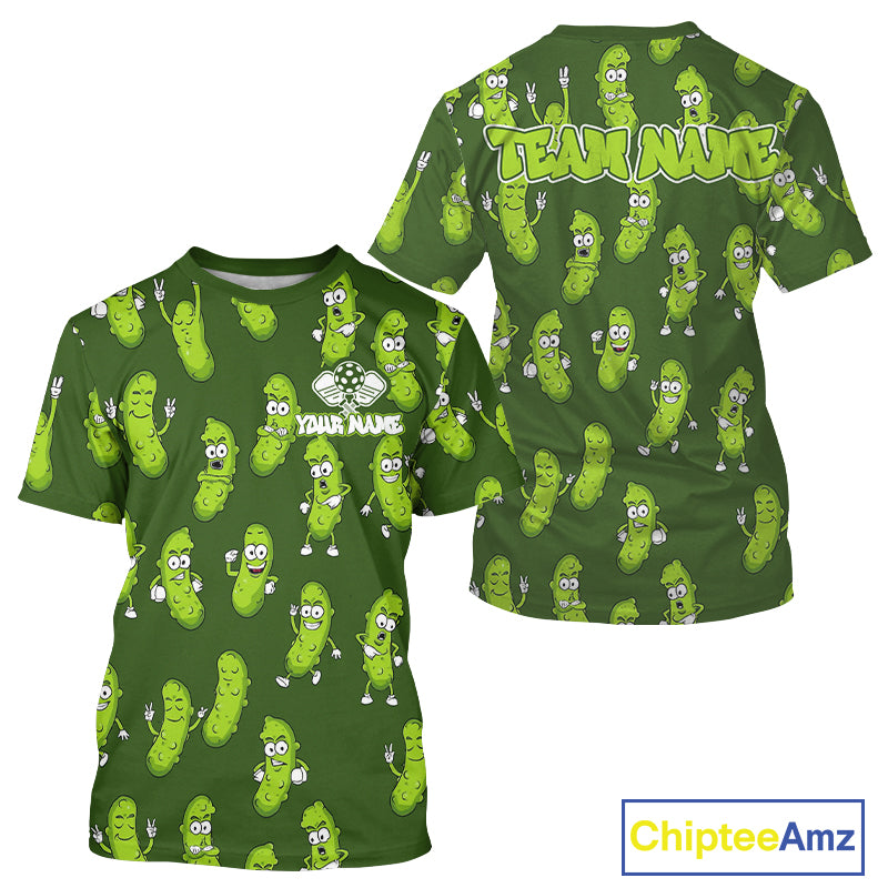 Custom Green Pickle Funny Pickleball T-Shirt For Men Outfit Pickleball Gifts For Lover NYN1292