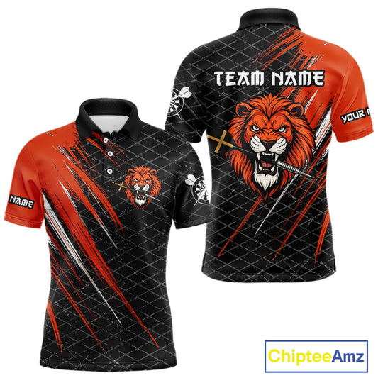 Lion Dart Arrows Grunge Style Custom Orange Dart Shirt For Men, Dart Team Jerseys NYN0101