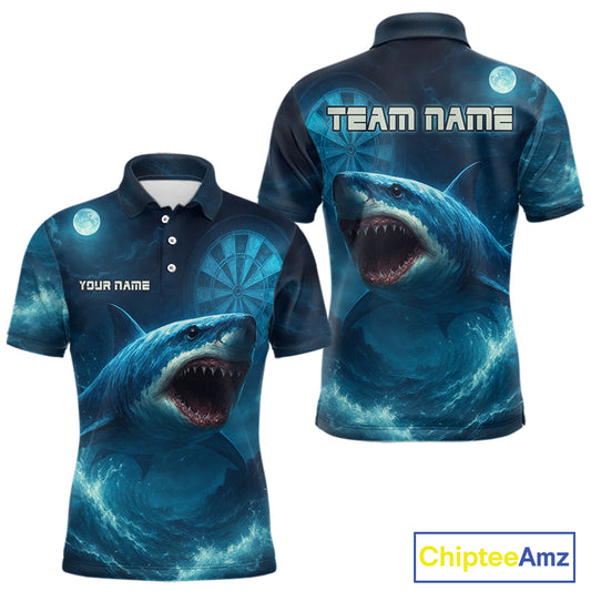 Custom Cobalt Shark Dartboard Darts Polo Shirt For Men Darts Tournament Team Jersey NYN0965