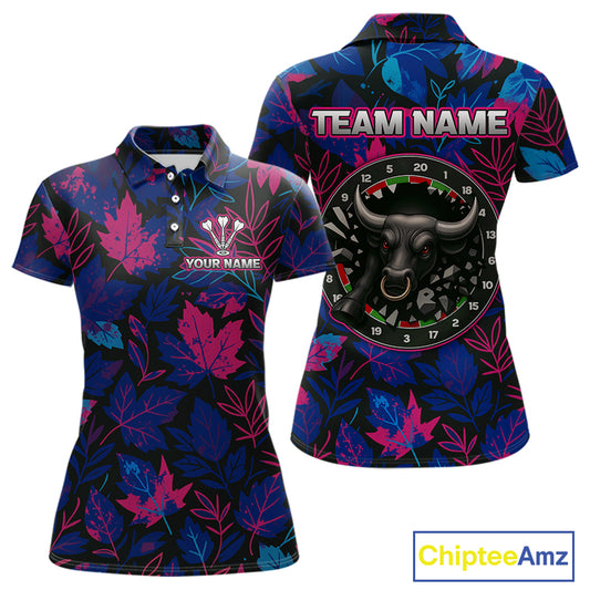 Floral Fury Bull Dartboard - Women's Colorful Darts Shirt - Custom Name For Players NYN0486
