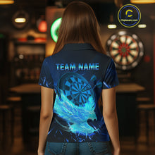 Load image into Gallery viewer, Blue-Lightning Eagle Dartboard Women's Darts Polo Shirt Custom Name For Darts Jersey NYN0735
