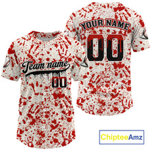 Load image into Gallery viewer, Custom Red Blood Halloween Baseball Shirt For Men Creepy Baseball Tournament Jerseys NYN1387