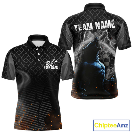 Men's Custom Darts Jersey With Thunder Wolfs & Dark Geometric Pattern NYN0283
