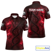 Load image into Gallery viewer, Darts - It's Is In My DNA Personalized Red Dart Shirt For Men Skull Dartboard Dart Team Shirts NYN1125
