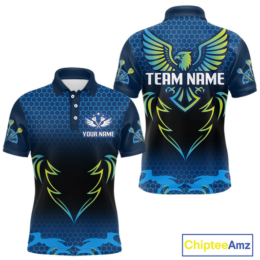 Colorful Phoenix Halftone Pattern Darts Shirt For Men - Custom Team & Player Name NYN0356