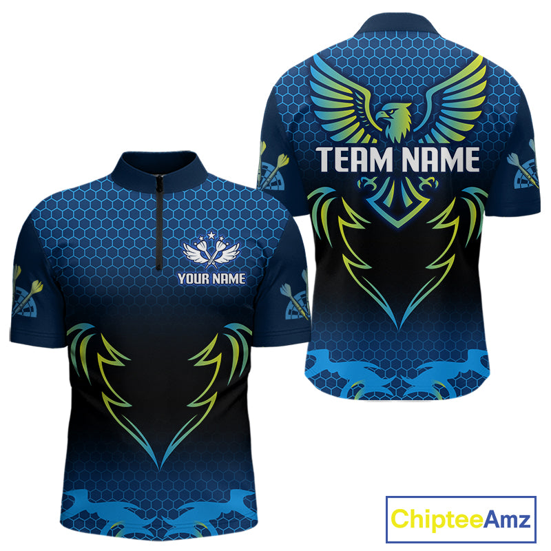 Colorful Phoenix Halftone Pattern Darts Shirt For Men - Custom Team & Player Name NYN0356