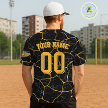 Load image into Gallery viewer, Yellow Grunge Mens Baseball Jersey Custom Youth Baseball Jerseys, Baseball Gifts For Lovers NYN0830