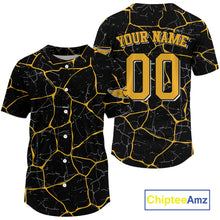Load image into Gallery viewer, Yellow Grunge Mens Baseball Jersey Custom Youth Baseball Jerseys, Baseball Gifts For Lovers NYN0830
