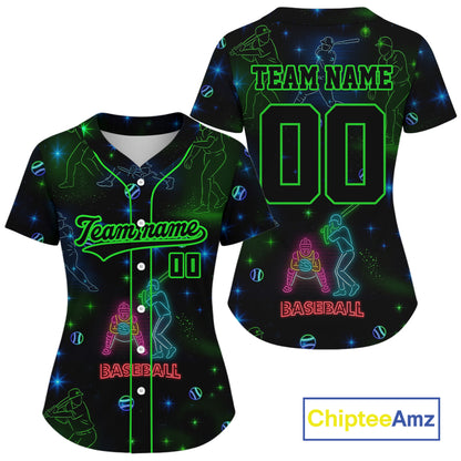 Cyberpunk Baseball Jersey For Women Custom Outfits Futuristic Baseball Shirt For Players NYN0843