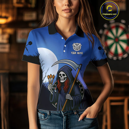 The Reaper Darts Gothic Style Women's Darts Team Shirt - Custom Name For Players NYN0497