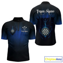 Load image into Gallery viewer, Lightning Dartboard Men's Darts 1/4 Zip Shirt Custom Name For Players - Darts Jersey NYN0734