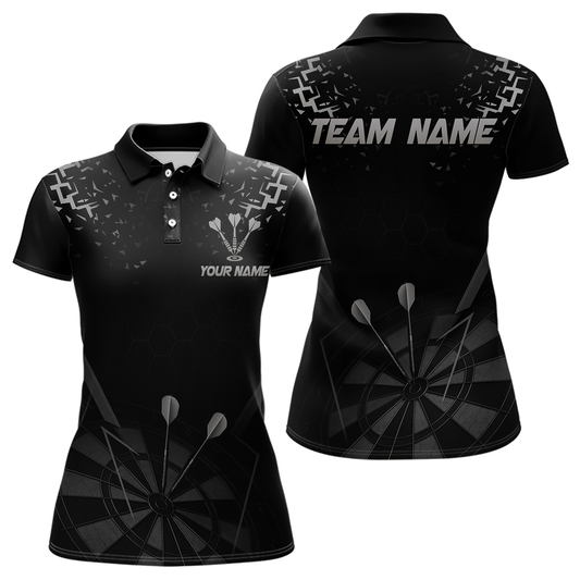 Personalized Dart Shirt For Women With Black Dartboard And Silver Darts Arrows NYN0281