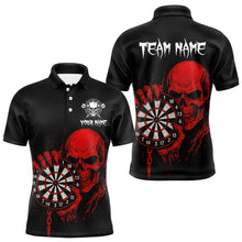 Load image into Gallery viewer, Custom Men's Darts Shirt With Blood Skull Holding Dartboard, Darts Jersey NYN0294