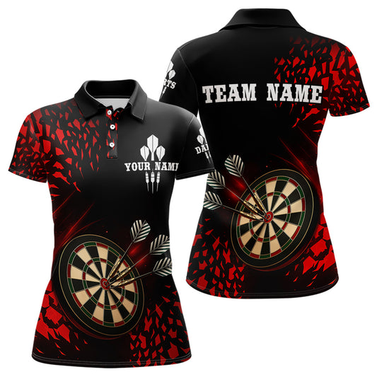 Men's Custom Dart Shirt - 3D Dartboard With Red Geometric Shards, Dart Team Jersey NYN0248