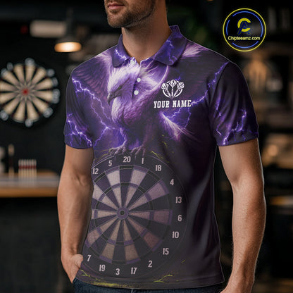Custom Lightning Purple Eagle Dartboard Men Dart Shirt Outfits Dart Team Jerseys NYN1066