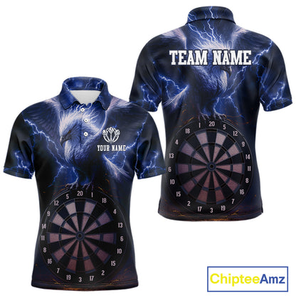 Custom Lightning Blue Eagle Dartboard Men Dart Shirt Outfits Dart Team Jerseys NYN1068
